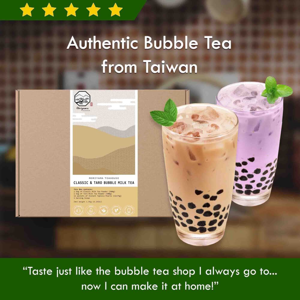 Classic & Taro Bubble Tea Kit With Instant Tapioca Pearls (30+ Drinks ...