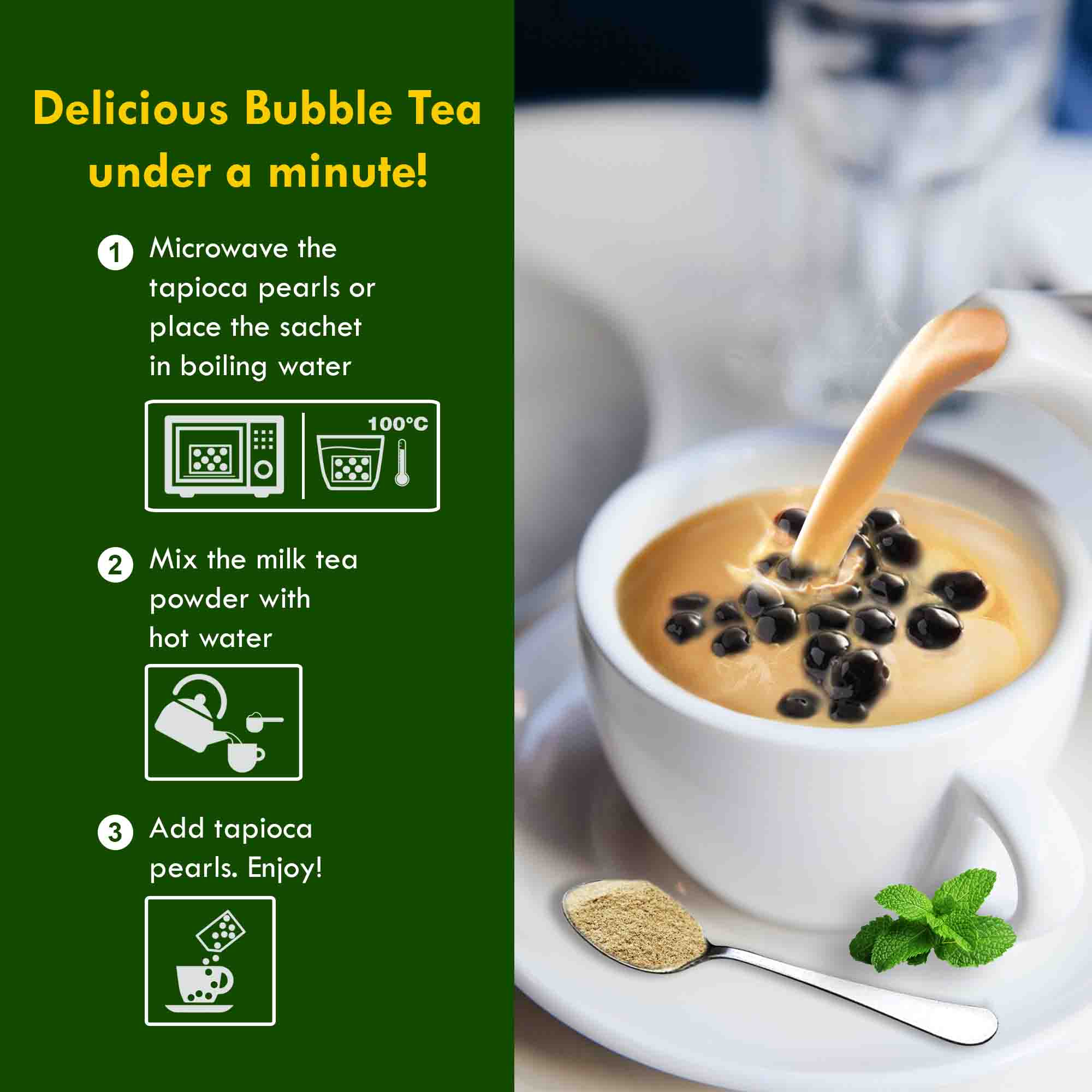 bubble tea instruction steps for making it under one minute