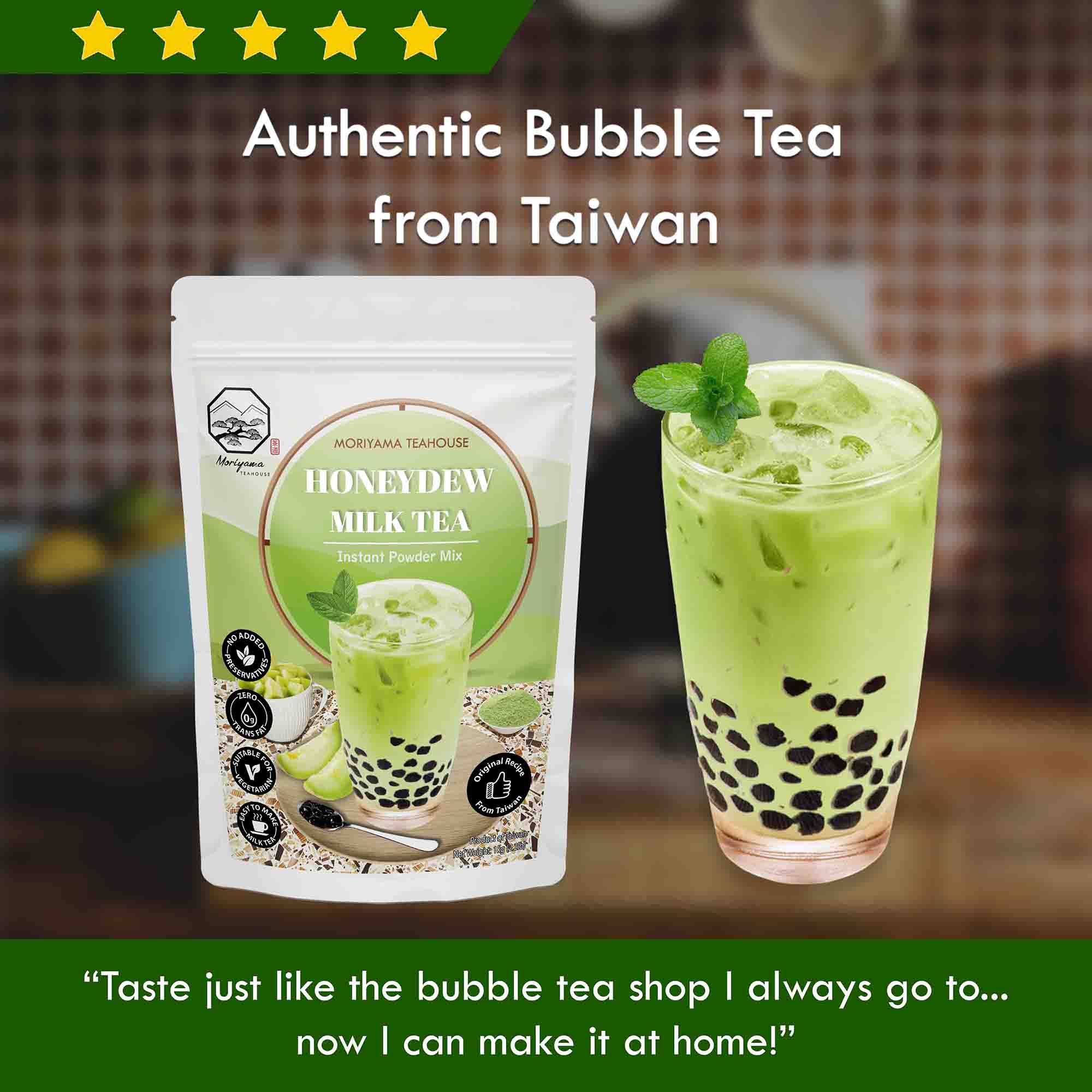 bubble tea is of authentic Taiwan recipe