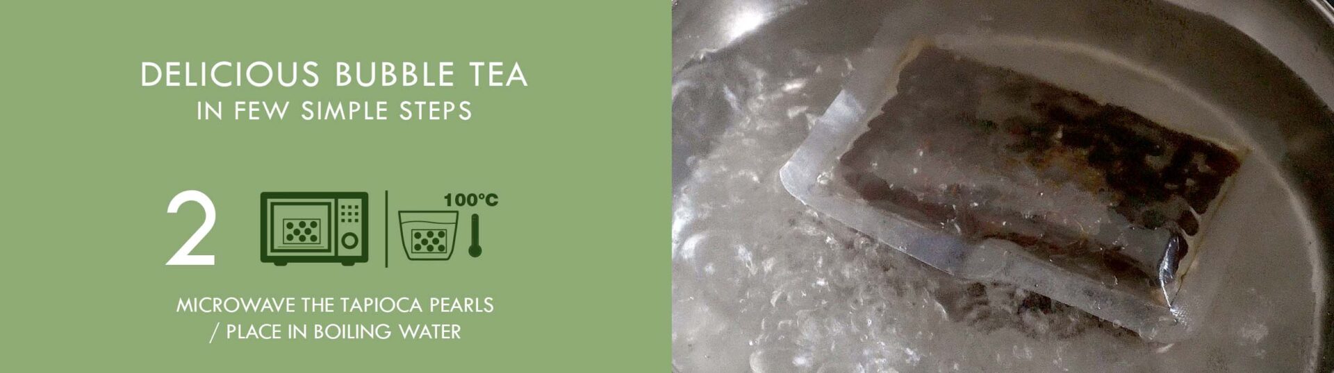 bubble tea instruction slides step 2 place tapioca pearls in boiling water