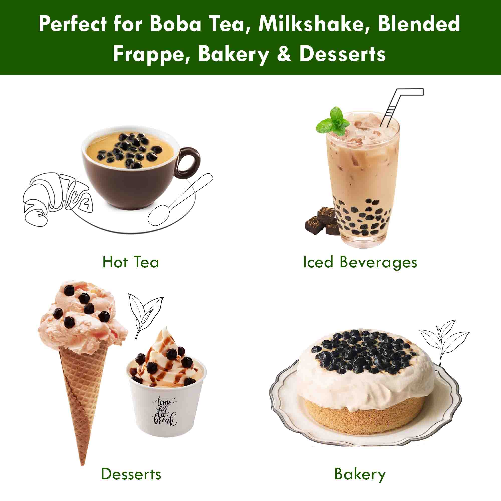 instant tapioca pearls perfect for making drinks bakery and desserts