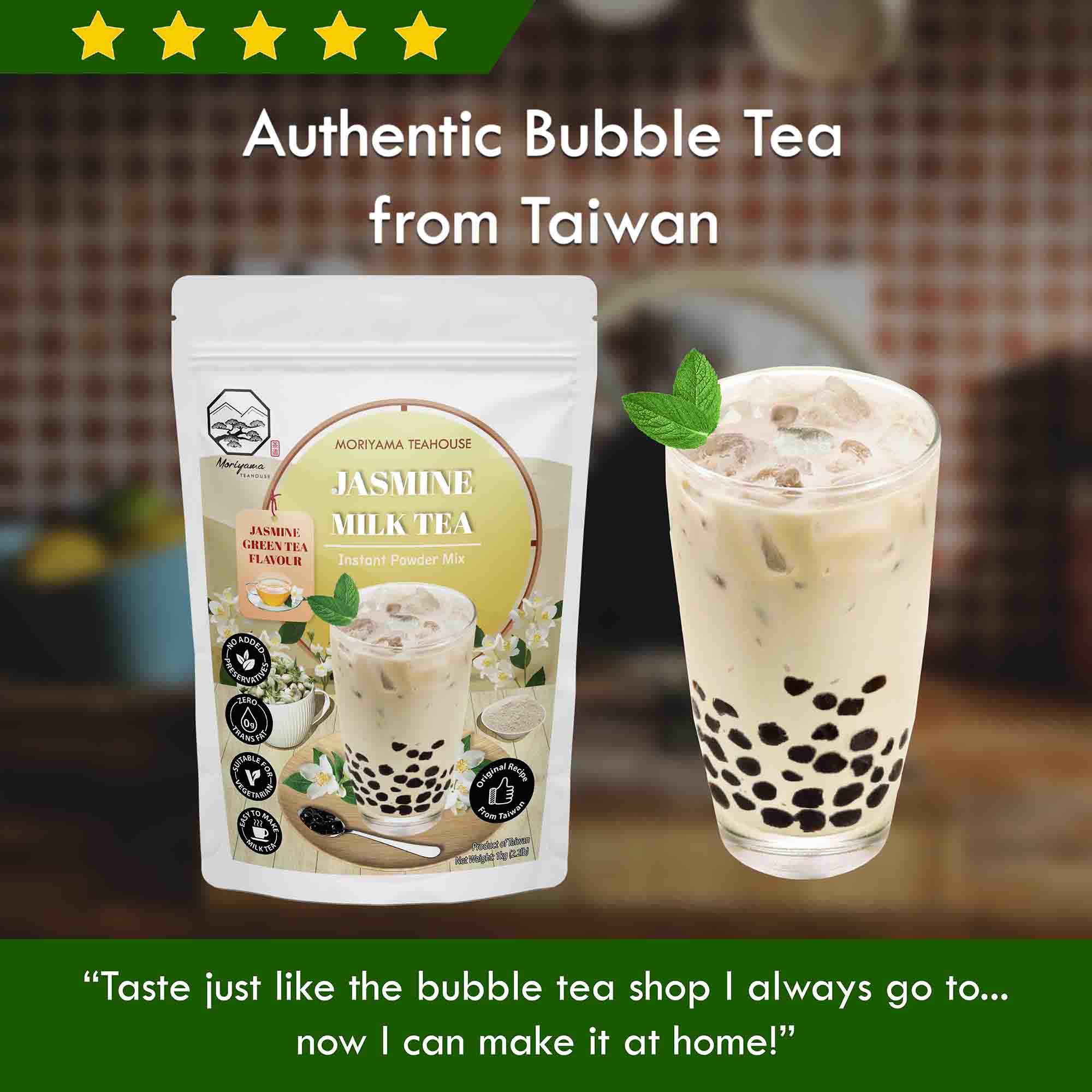 bubble tea is of authentic Taiwan recipe