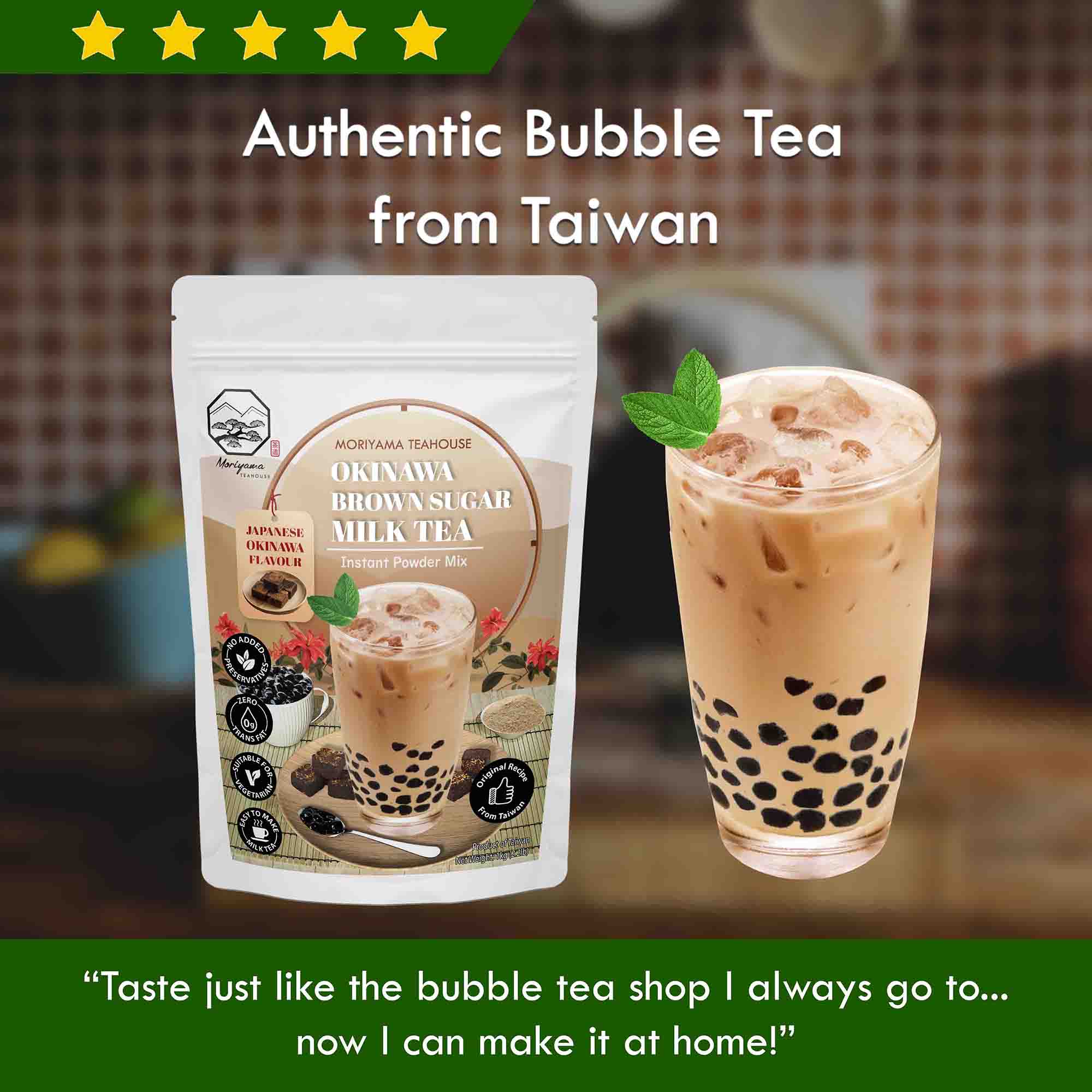 bubble tea is of authentic Taiwan recipe