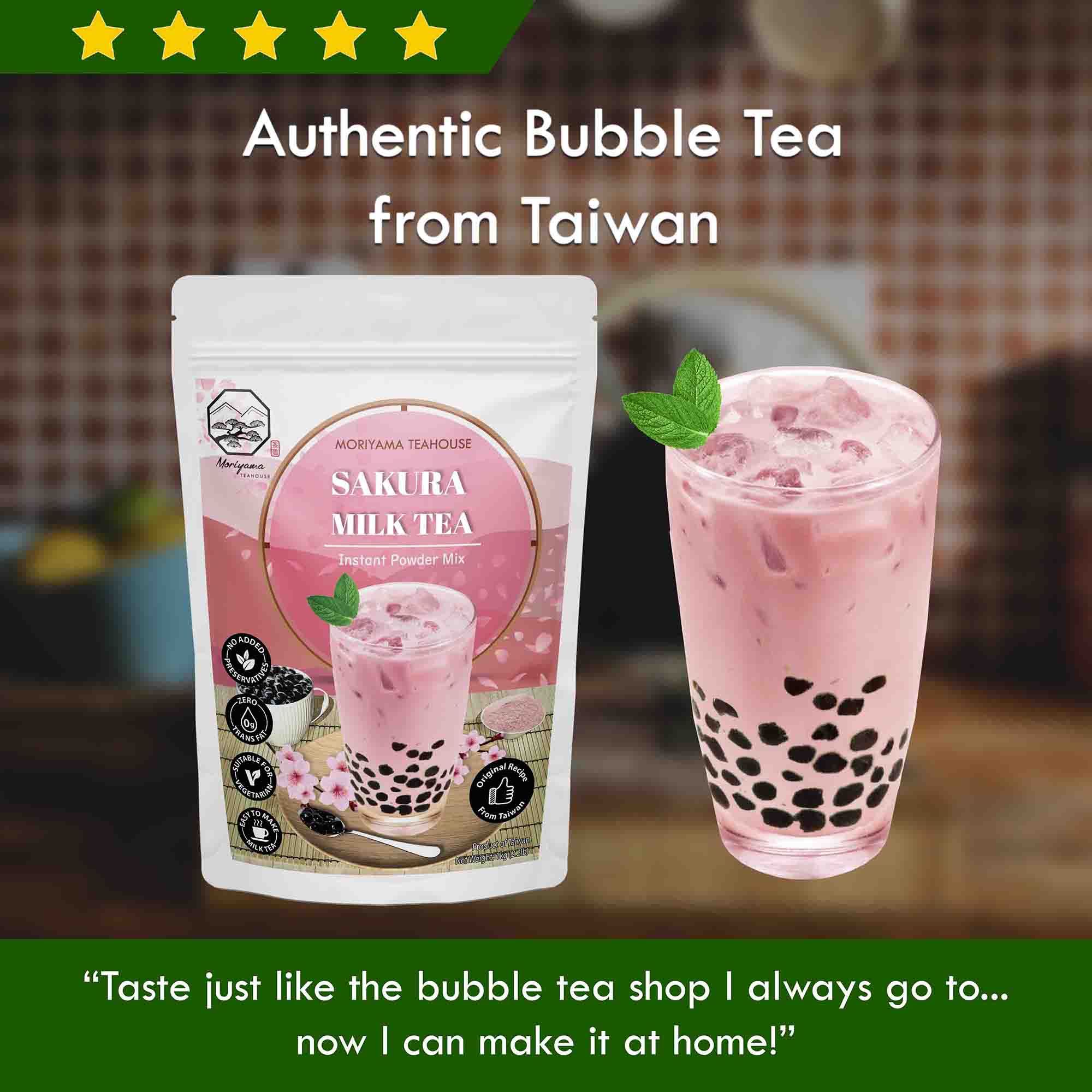 bubble tea is of authentic Taiwan recipe