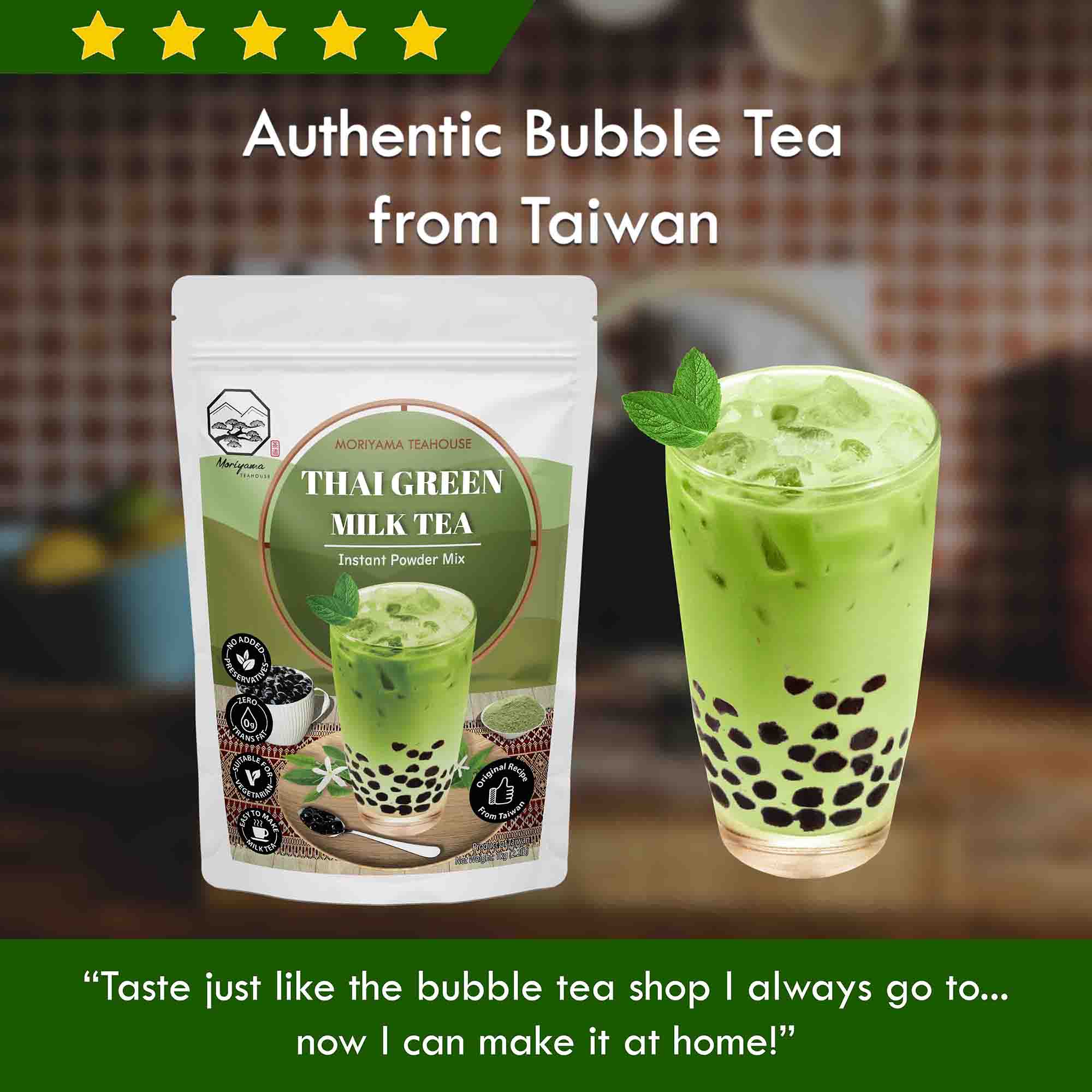 bubble tea is of authentic Taiwan recipe